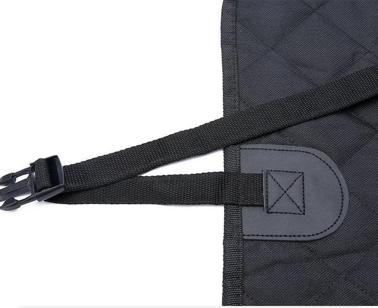 Dog Car Seat Hammock with Mesh Window, Zipper & Pocket — Rear Seat Protector for Travel