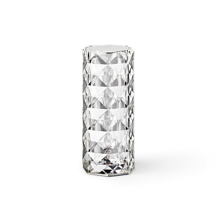 Nordic Crystal Touch Lamp — Elegant Rose Projector Night Light