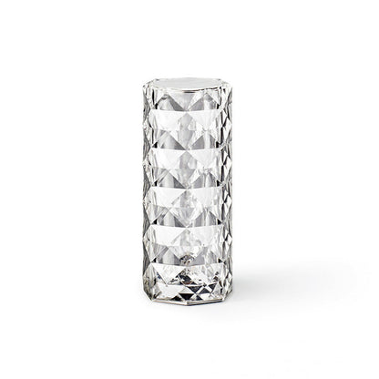 Nordic Crystal Touch Lamp — Elegant Rose Projector Night Light